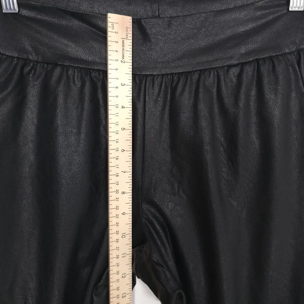 COMMANDO Faux Leather Jogger Pants Black High Rise Stretch Pull On Women Small - Picture 7 of 12
